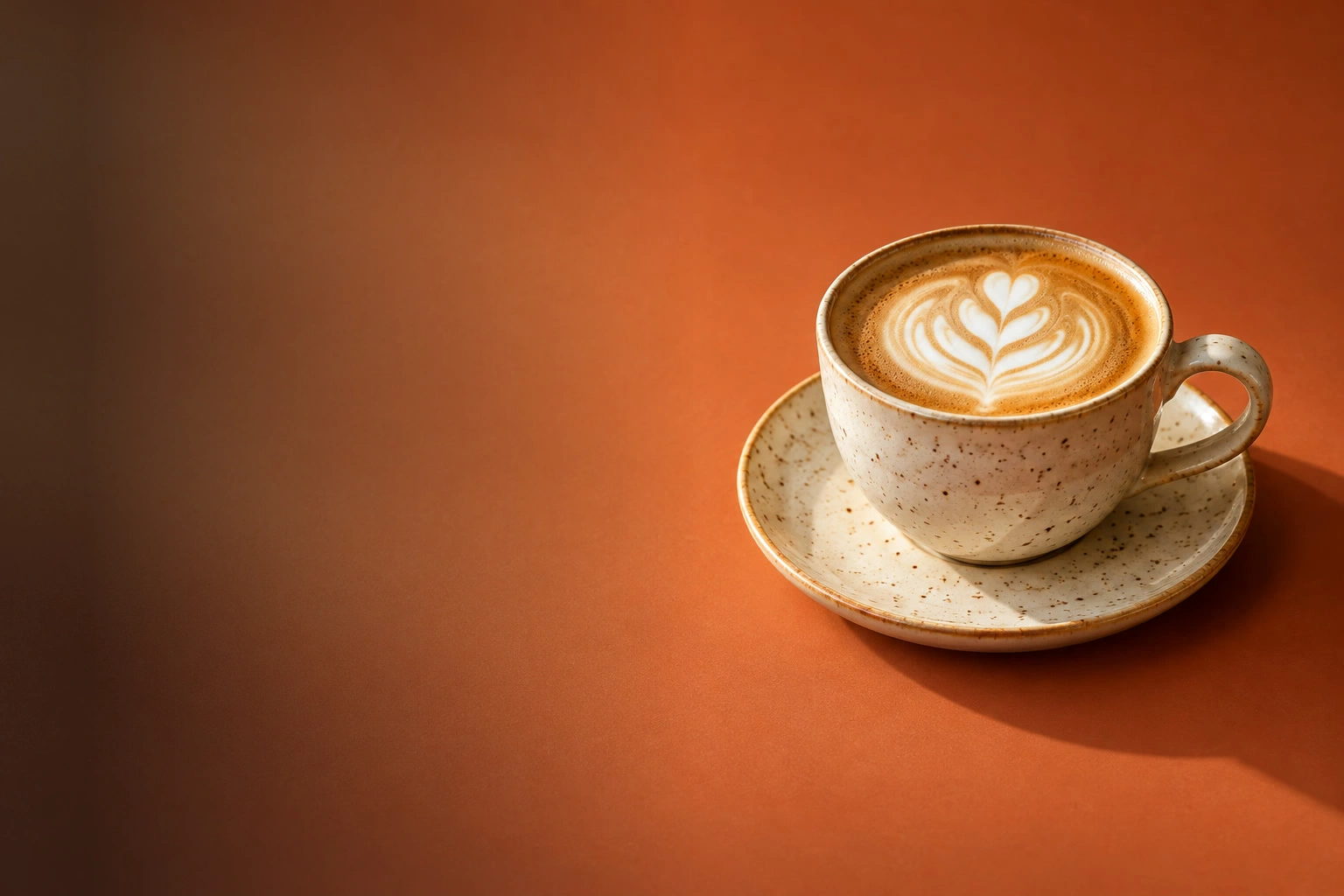 La foto del caffè prima e dopo l’aggiunta di una sfumatura scura sul lato sinistro vuoto