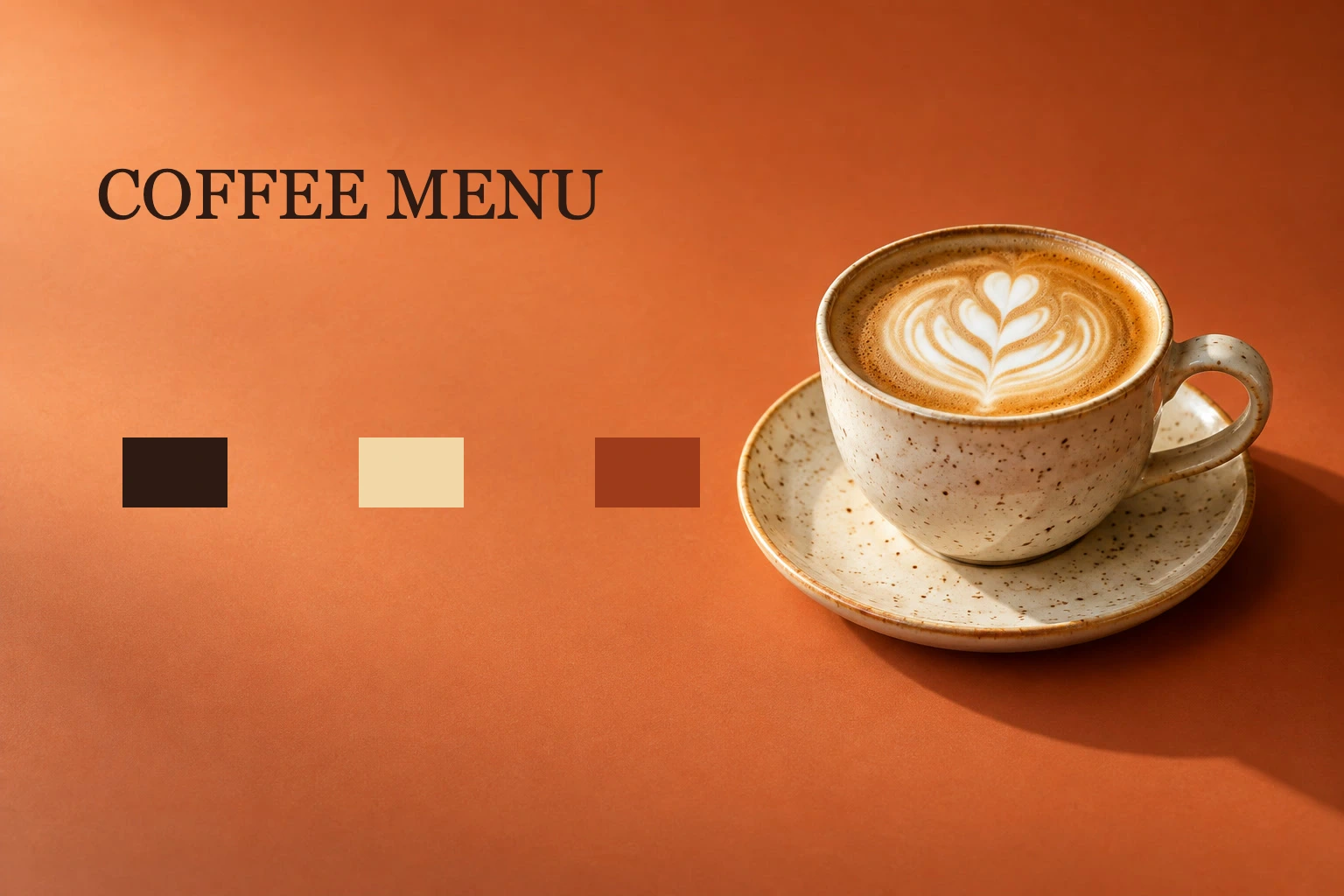 Il design per il caffè prima e dopo l’allineamento dei tre campioni di colore in una fila con spazi uguali