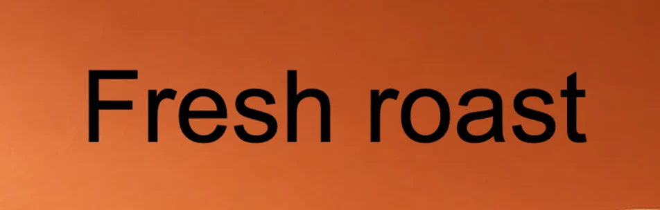 Fresh roast in nero direttamente sullo sfondo arancione, senza la fascia bianca