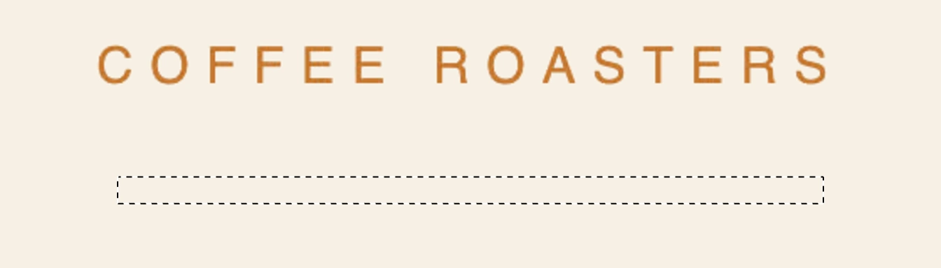 Una selezione rettangolare bassa cerchiata sotto la scritta dorata COFFEE ROASTERS